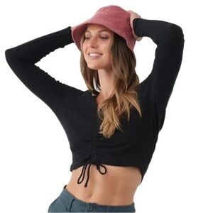 O'Neill Black Long Sleeve Crop Top